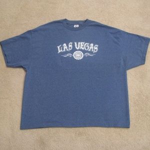 LAS VEGAS Spell Out Graphic Tee Mens Size 3XL Blue ✳️ Flaw